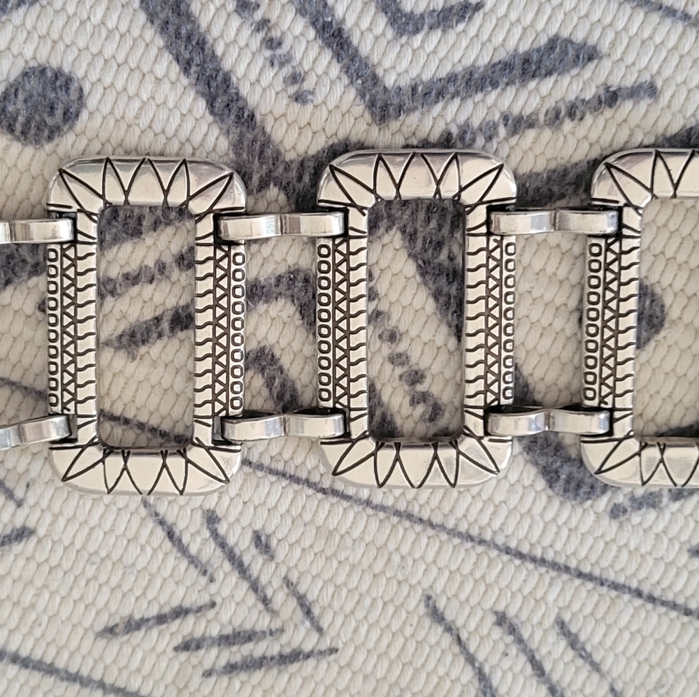 Chico's Chunky Silver Statement Buckle Leather Be… - image 8